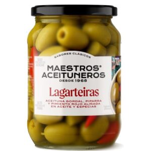 LAGARTEIRAS ACEITUNA VERDE SIN HUESO ALIÑADA CON PIPARRA ACEITE Y ESPECIAS